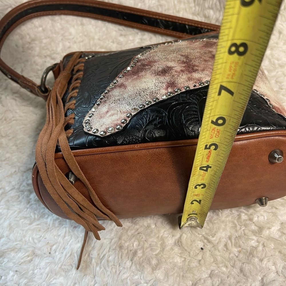 Montana West Black and Brown Horse Accent Shoulder Bag - Picture 9 of 14